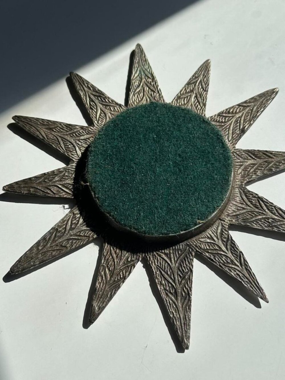 Sunburst Metal Candle Holder/ Shallow Trinket Dish - Picture 2 of 3